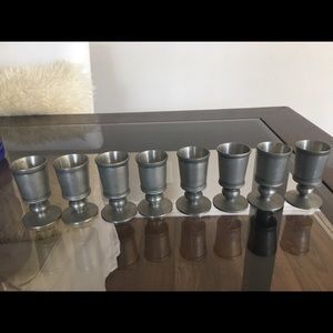Norwegian pewter cordials, set of 8 for liqueur drinks